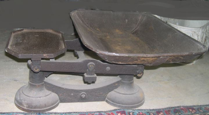 Appraisal: Large American Cast-Iron Pan Scale fourth quarter th century fitted