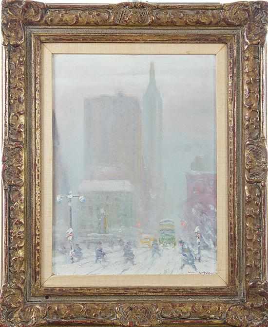 Appraisal: Johann Berthelsen New York - VIEW OF MADISON SQUARE IN