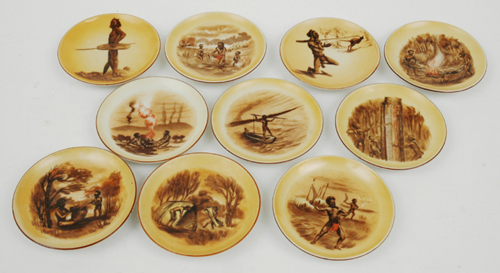 Appraisal: BROWNIE DOWNING New South Wales circa Ten porcelain dishes each