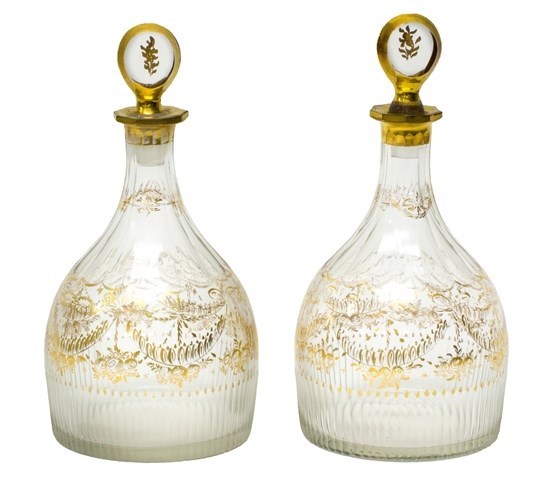 Appraisal: A pair of Continental glass decanters and stoppers probably French