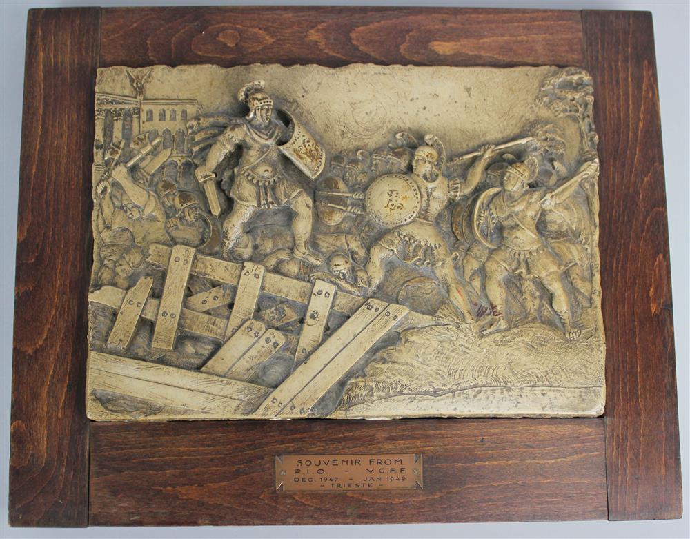 Appraisal: FRAMED GRAND TOUR TYPE BAS RELIEF OF HORATIUS AT THE