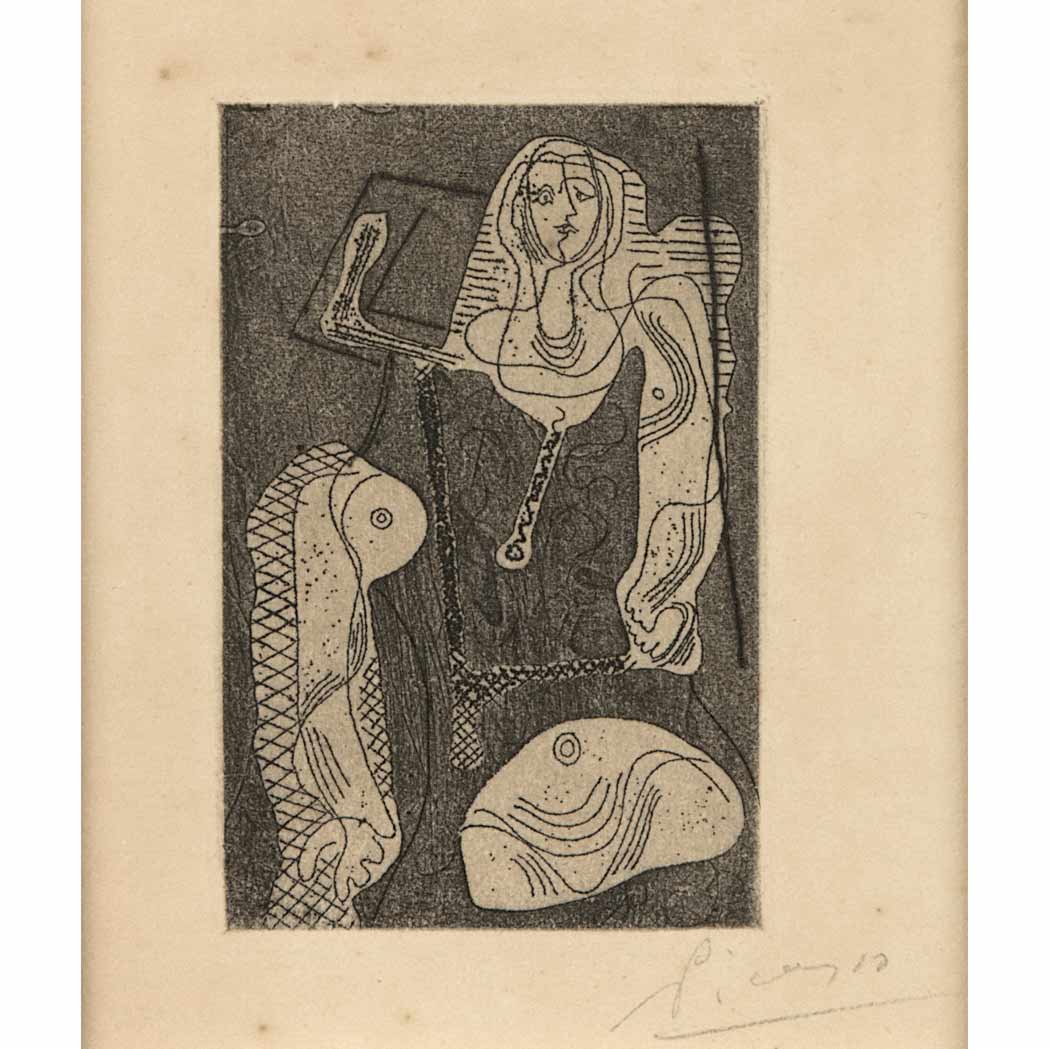 Appraisal: Pablo Picasso FEMME AU FAUTEUIL B Etching and drypoint -