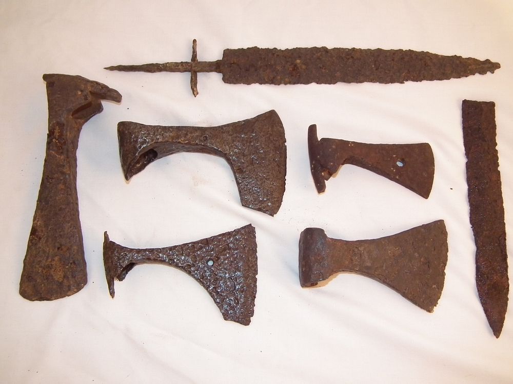 Appraisal: MIDDLE AGES WEAPON RELICS Lot of extant Middle Ages iron