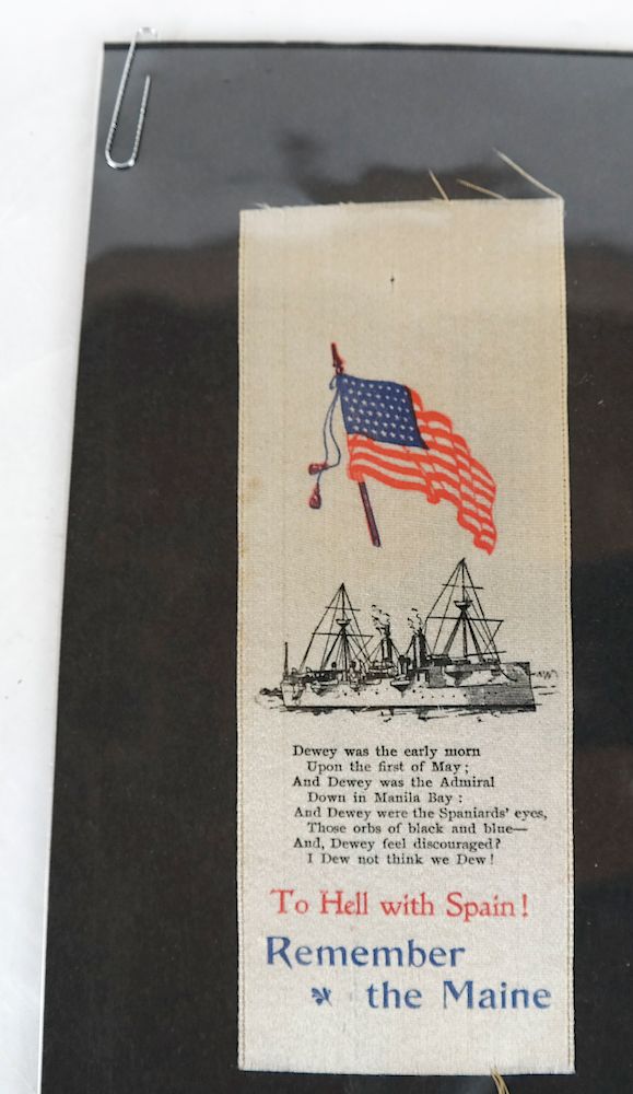 Appraisal: Remember the Maine Dewey Silk Ribbon To Hell with Spain