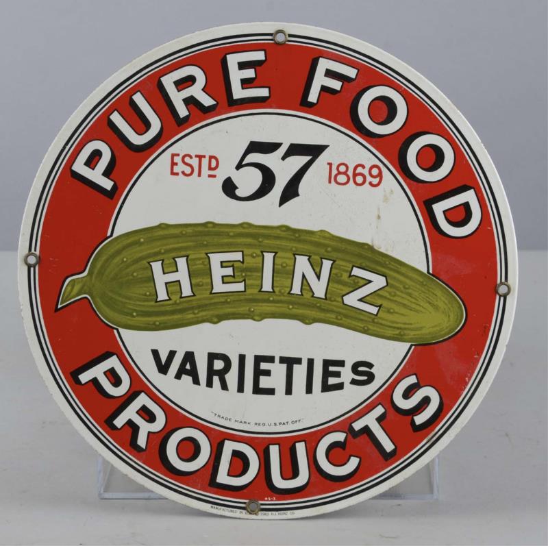 Appraisal: Reproduction Round Heinz Sign This single sided reproduction Heinz advertisement