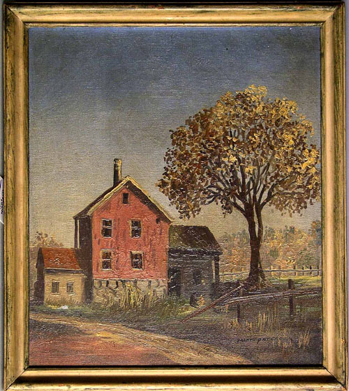 Appraisal: Mariu Peterson oil on canvas street scene early th c