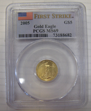 Appraisal: AMERICAN EAGLE GOLD BULLION COIN denomination oz fine gold PCGS