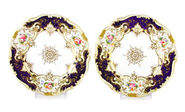 Appraisal: A set of eleven Coalport gilt heightened plates losses diameter