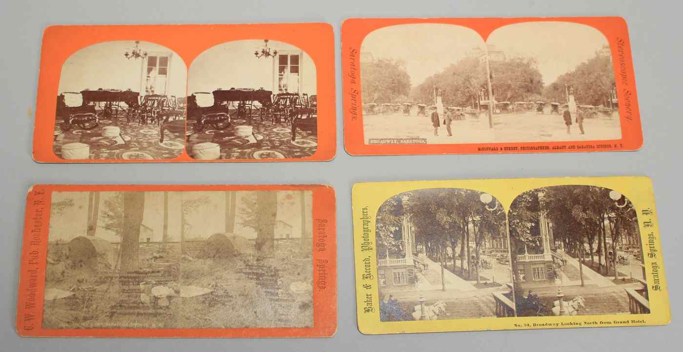 Appraisal: ALBUM OF STEREO CARDSApprox views of Saratoga Springs hotels views