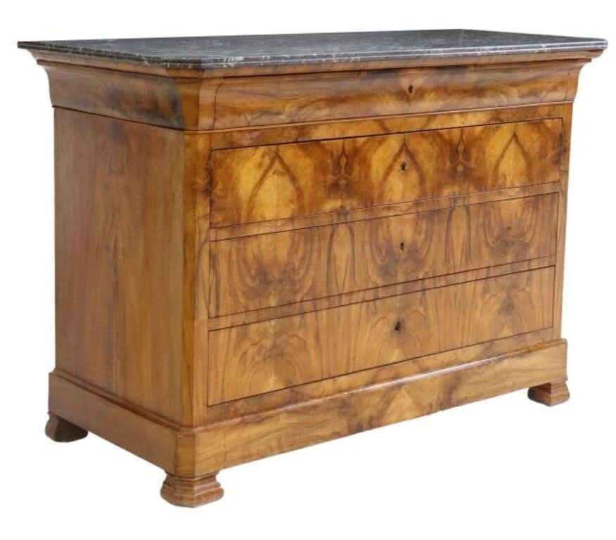 Appraisal: French Louis Philippe period walnut commode mid th c having