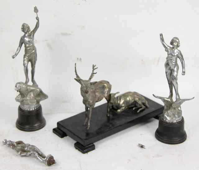 Appraisal: A chrome plated Spelter figurative car mascot of La Marianne