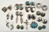 Appraisal: EARRINGS - Lot of twelve pairs of silver earrings and