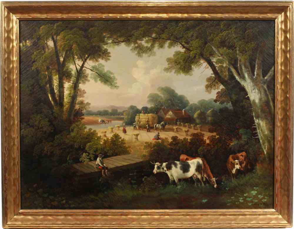 Appraisal: OOC - Pastoral Haying Scene by Searby Willis th c