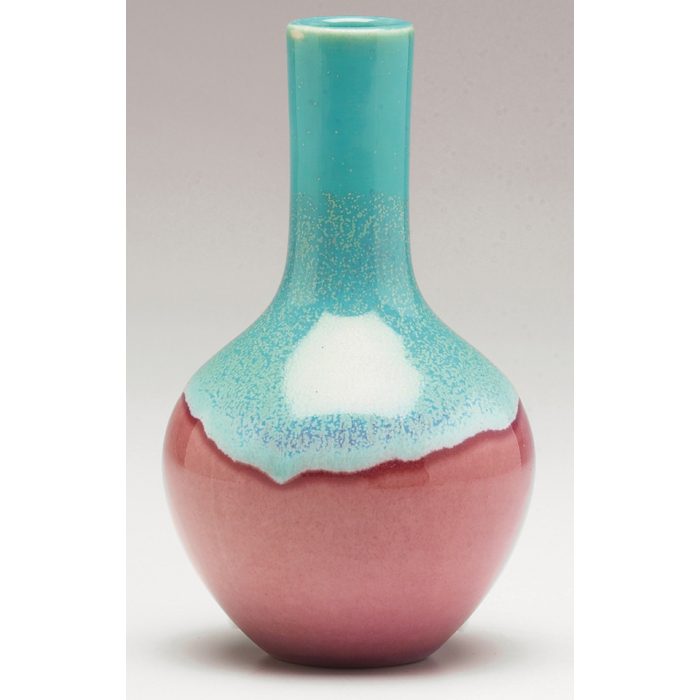 Appraisal: Rookwood vase bulbous shape covered in a turquoise and pink