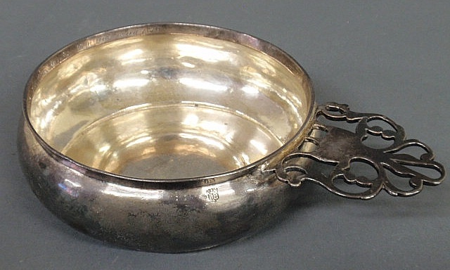 Appraisal: Early silver porringer with John Edwards Boston Mass hallmark family