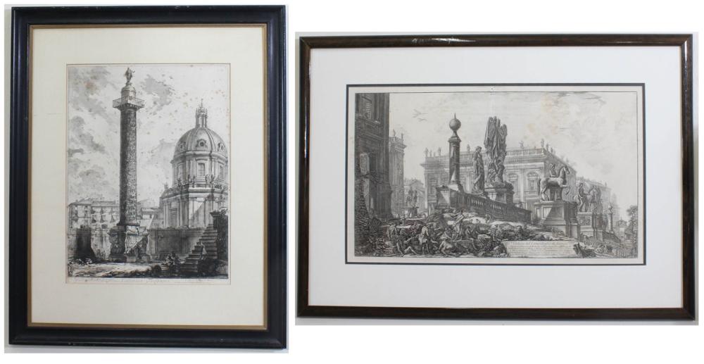 Appraisal: GIOVANNI BATTISTA PIRANESI Italy - three etchings Veduta del Campidoglio