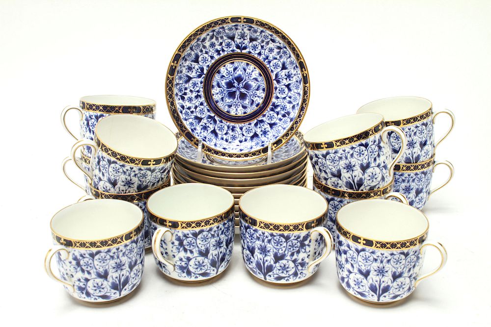 Appraisal: Royal Crown Derby Blue White Teacups Saucers Royal crown derby