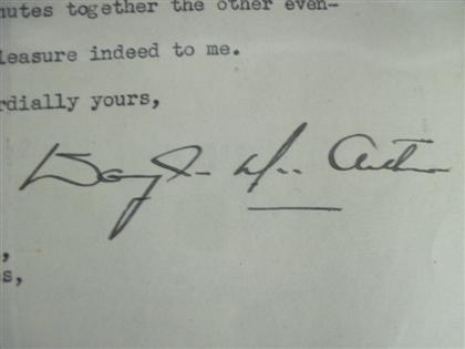 Appraisal: piece Typed Letter Signed MacArthur Douglas Washington Feb p to