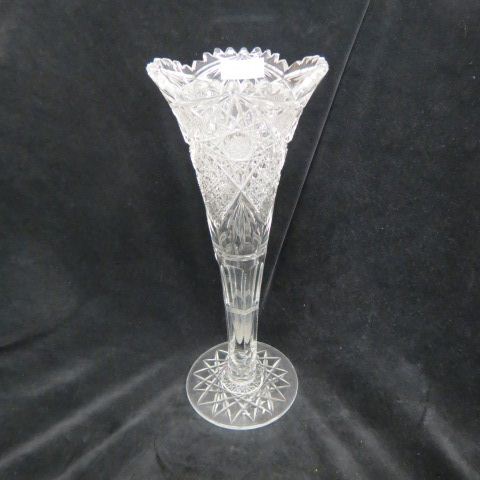 Appraisal: Cut Glass Trumpet Vase brilliant period hobstar cane