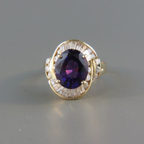 Appraisal: Amethyst Ring rich oval gem weighing carats surrouned by round