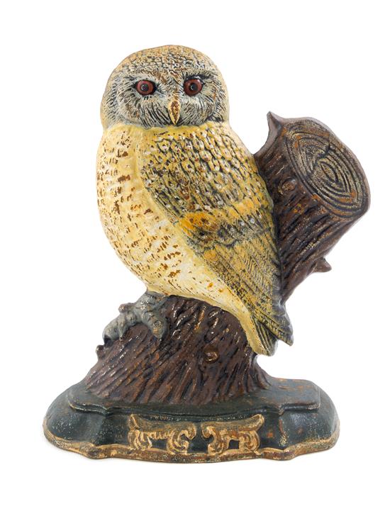 Appraisal: Sale Lot A Cast Iron Doorstop depicting an owl perched