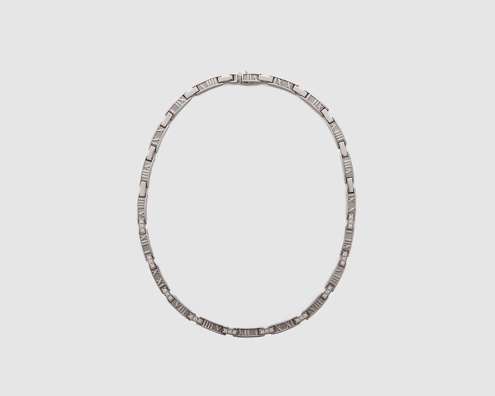 Appraisal: TIFFANY CO K Gold and Diamond Atlas Necklace TIFFANY CO