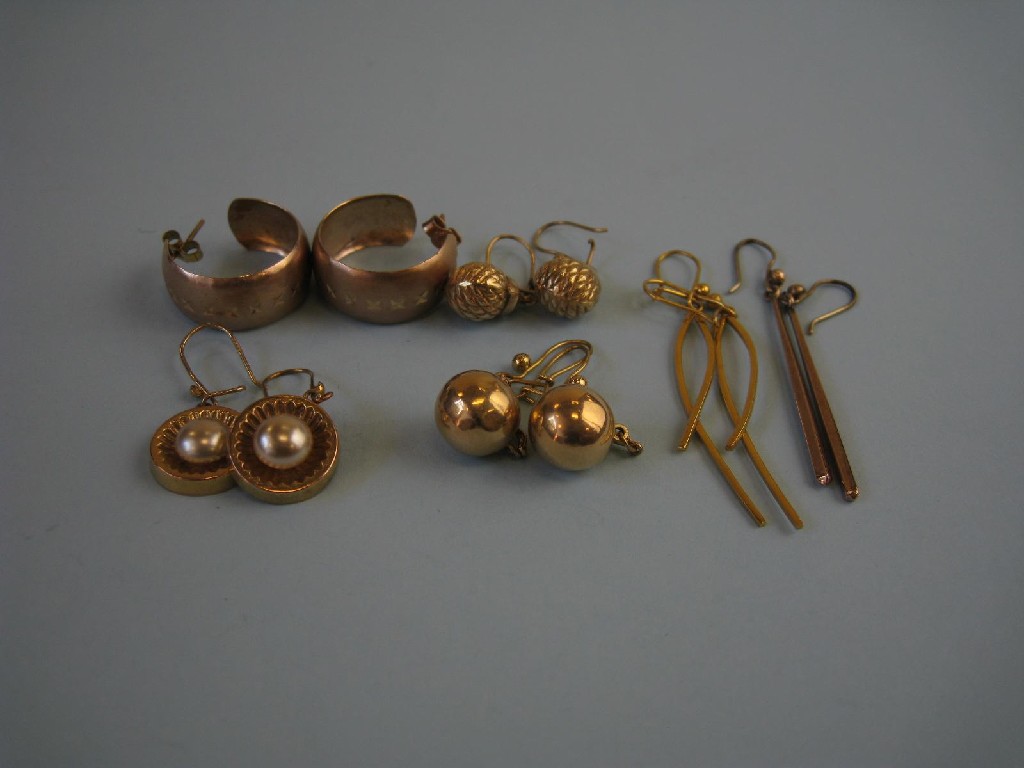 Appraisal: A collection of six pairs Earrings mostly ct approx gms