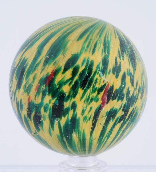 Appraisal: Large Onionskin Marble Yellow base with nice spotting colors of