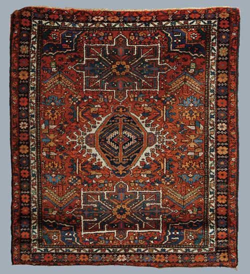 Appraisal: SEMI-ANTIQUE PERSIAN HERIZ ORIENTAL RUG Colors of rust ivory and