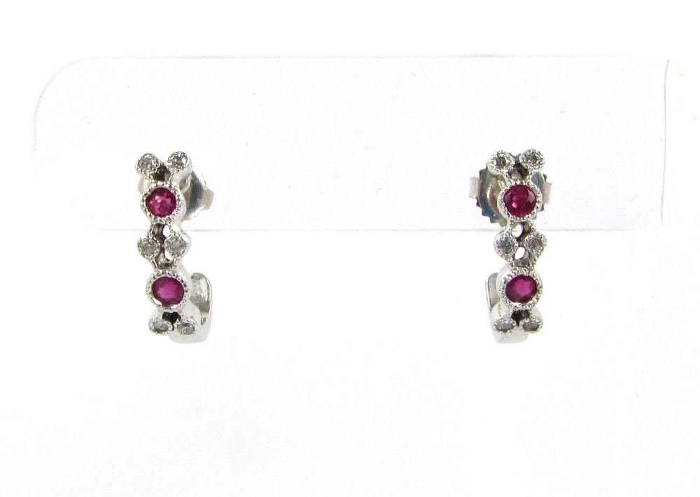 Appraisal: PAIR OF RUBY AND DIAMOND ART DECO EARRINGS each k