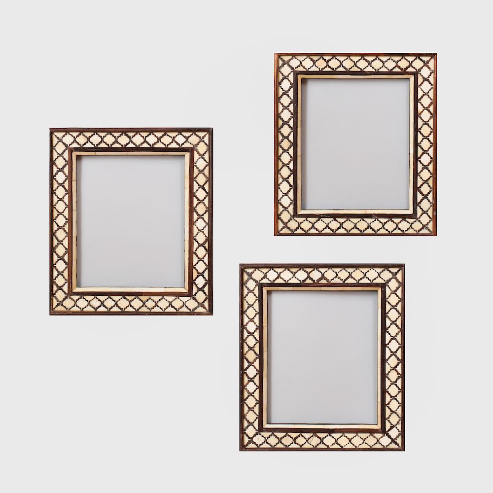 Appraisal: Group of Three Indian Bone Inlaid Frames x in inside