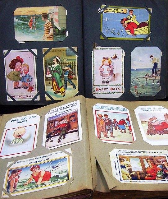 Appraisal: An album of approximately humorous postcards and another album humorous