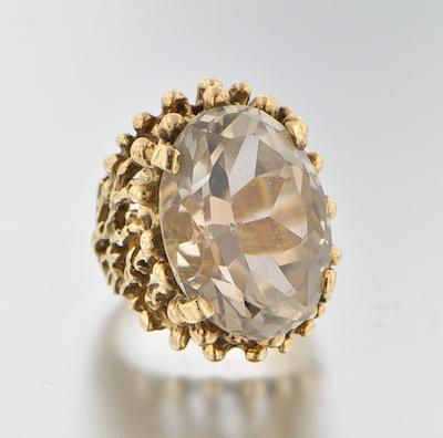 Appraisal: A k Gold and Smoky Topaz Ring k yellow gold