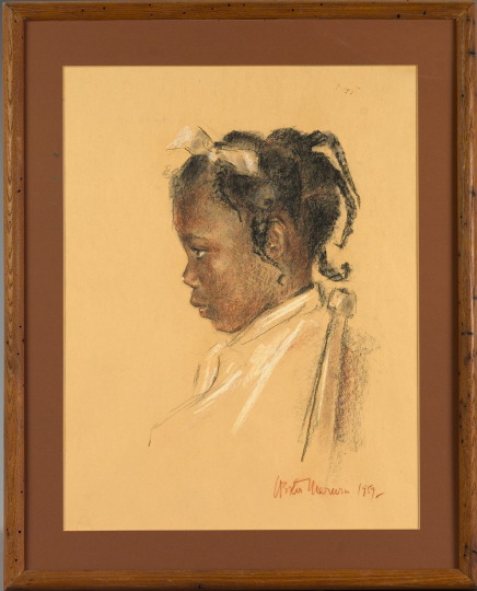 Appraisal: Hester Merwin American th Century Portrait of a Young Black