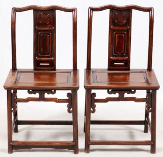 Appraisal: CHINESE TEAKWOOD SIDE CHAIRS C PCS CHINESE TEAKWOOD SIDE CHAIRS