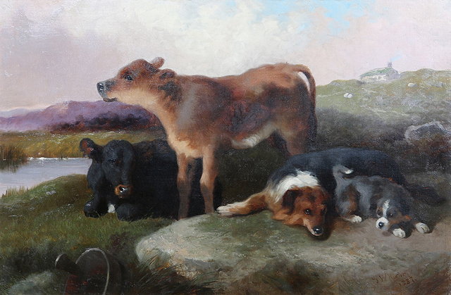 Appraisal: GEORGE WILLIAM HORLOR - The young calf signed and dated