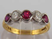 Appraisal: An carat gold ruby and diamond ring the stones of