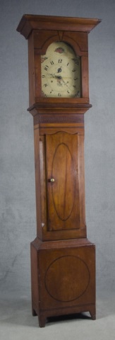 Appraisal: Walnut Tall Case ClockWith ogee and cavetto molded cornice above