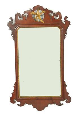 Appraisal: A George III mahogany and parcel gilt fret frame wall