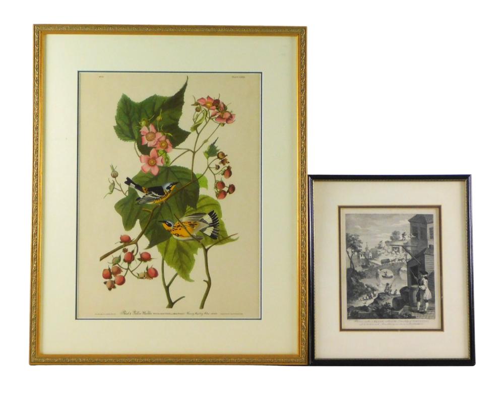 Appraisal: TWO LATER FRAMED PRINTS ONE AFTER WILLIAM HOGARTH AND ONE