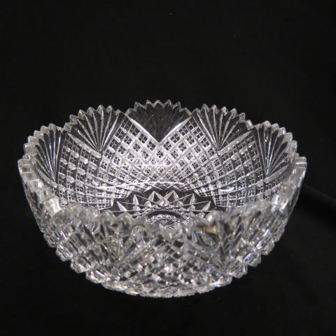 Appraisal: Cut Glass Bowl brilliant period strawberry diamond fan motif