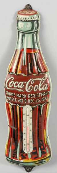 Appraisal: Tin Coca-Cola Bottle Thermometer Description Circa s Condition Excellent Size