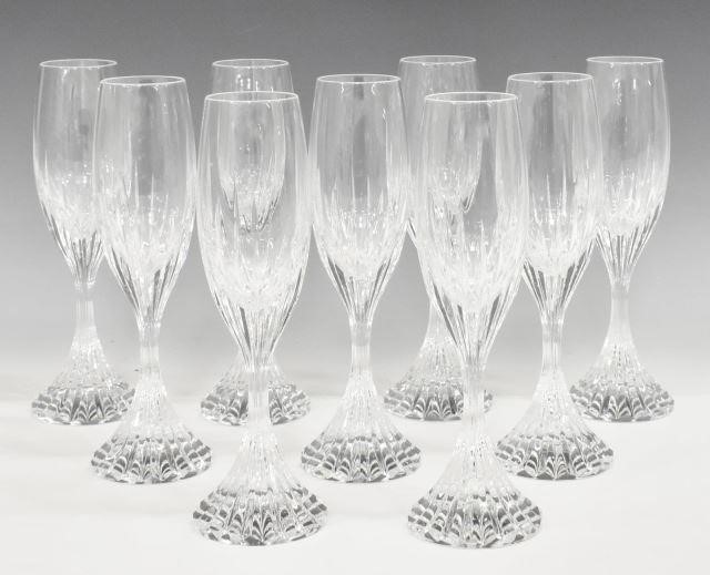 Appraisal: lot of French Baccarat Massena cut crystal champagne flutes each