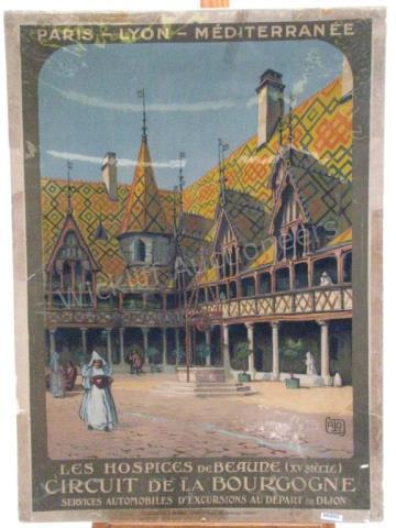 Appraisal: A vintage early 's French travel poster Les Hospices deBeaune