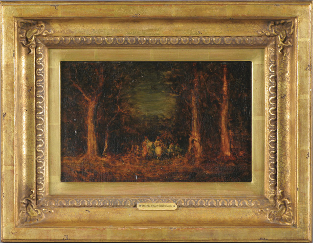 Appraisal: RALPH ALBERT BLAKELOCK OIL ON MAHOGANY PANEL New York N