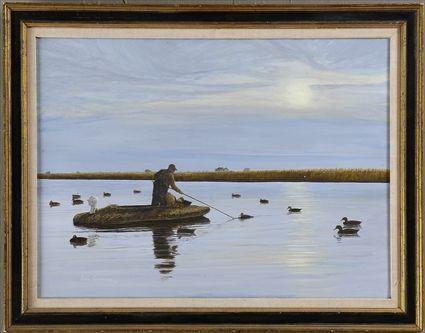 Appraisal: PETER CORBIN b DUCKBLIND Oil on canvas x in signed