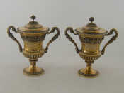 Appraisal: A good pair of small silver-gilt presentation cups and covers