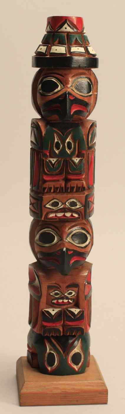 Appraisal: CARVED AND POLYCHROME TOTEMBy Eric Williams In Northwest Coast style