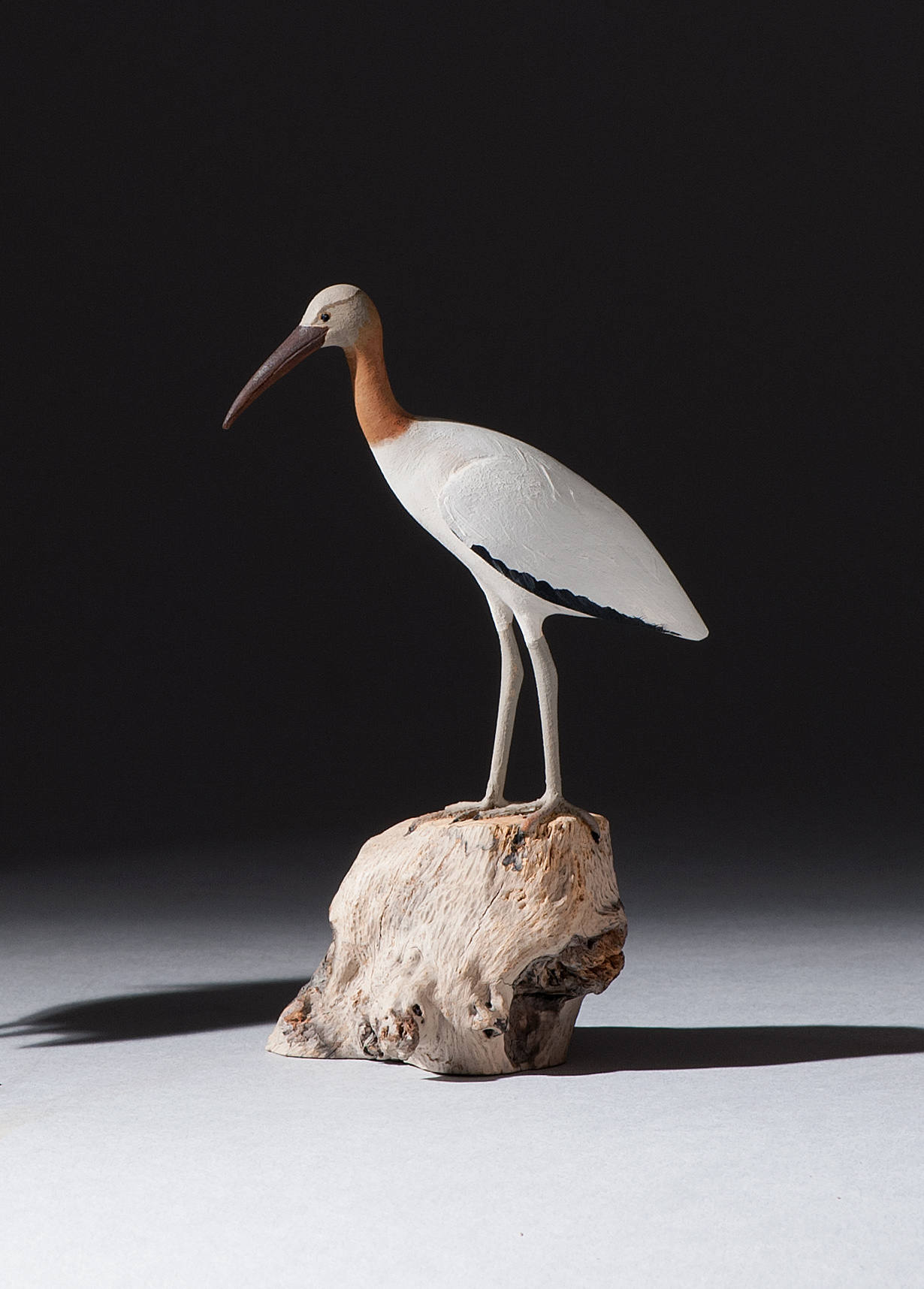 Appraisal: MINIATURE WOOD STORK By Harold Gibbs of Barrington Rhode Island