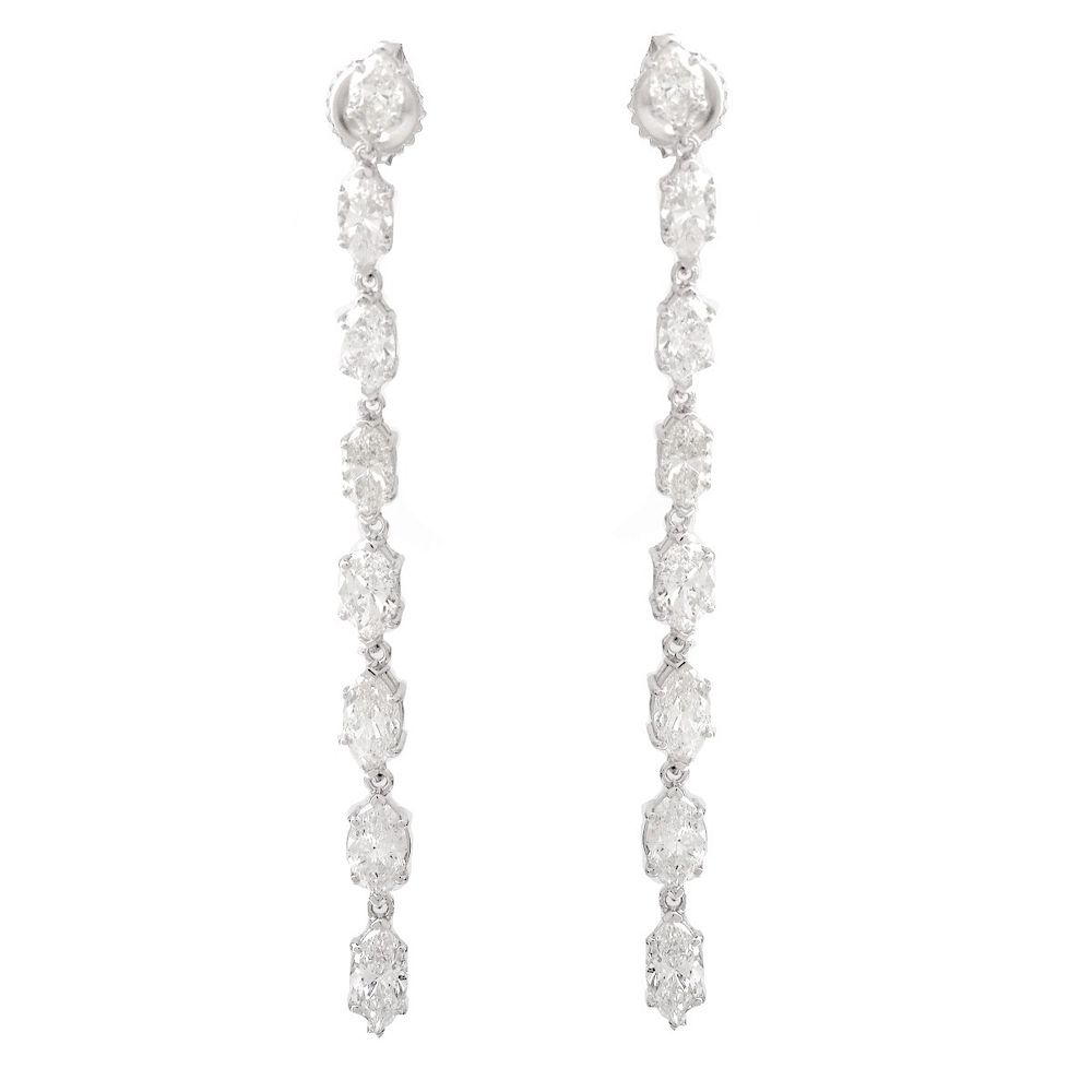 Appraisal: ct Diamond and K Gold Earrings Approx Carat TW Marquise